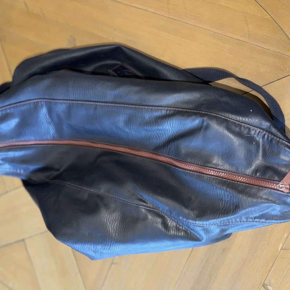 Mens Vintage Opium YSL Yves Saint Laurent Navy Blue Leather Duffle Bag